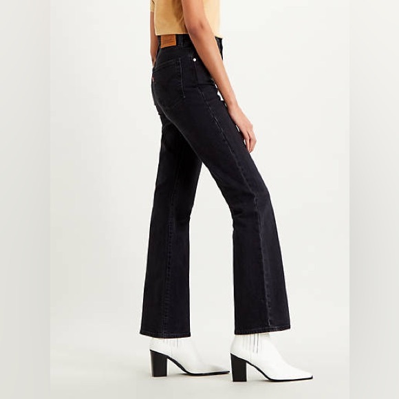 Levi’s Original Ribcage Bootcut Jeans - W 26 / L 31 - Black Lake (Washed Black) - Picture 7 of 10